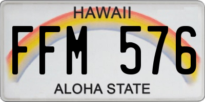 HI license plate FFM576