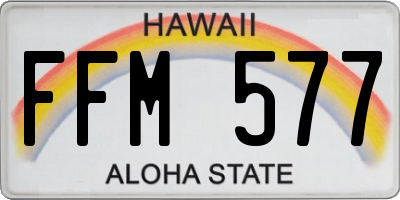 HI license plate FFM577