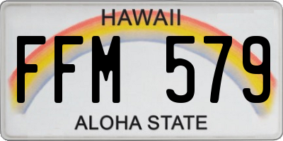 HI license plate FFM579
