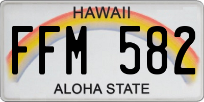 HI license plate FFM582