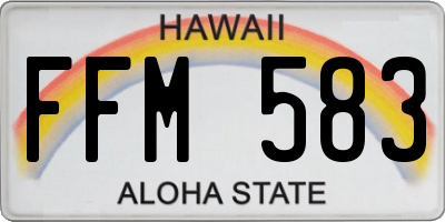 HI license plate FFM583