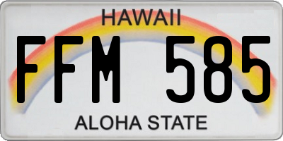 HI license plate FFM585