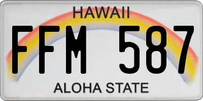 HI license plate FFM587
