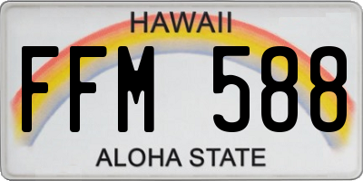 HI license plate FFM588