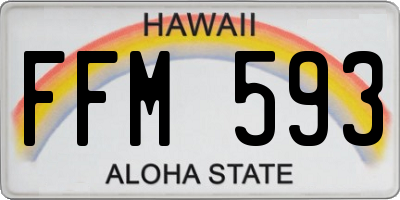 HI license plate FFM593