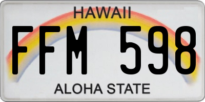 HI license plate FFM598