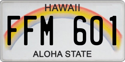 HI license plate FFM601