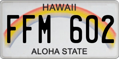 HI license plate FFM602