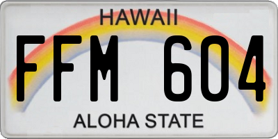 HI license plate FFM604