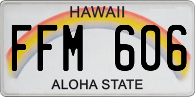 HI license plate FFM606