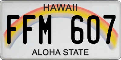 HI license plate FFM607