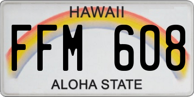 HI license plate FFM608