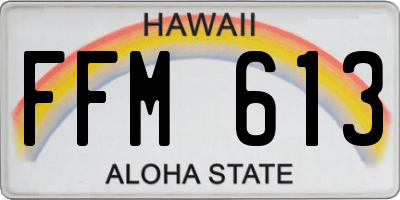 HI license plate FFM613