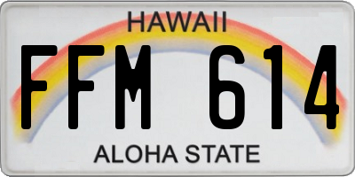 HI license plate FFM614