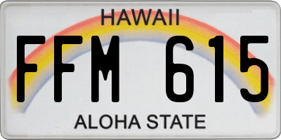 HI license plate FFM615
