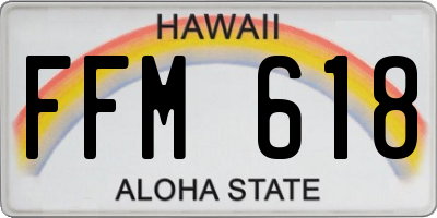 HI license plate FFM618