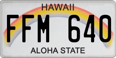 HI license plate FFM640