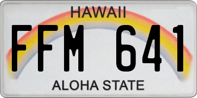 HI license plate FFM641