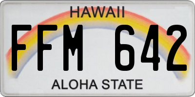 HI license plate FFM642