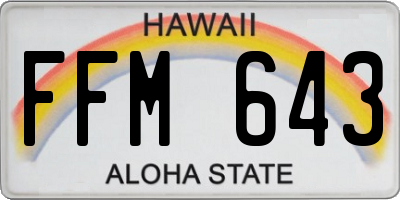 HI license plate FFM643