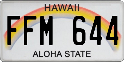 HI license plate FFM644