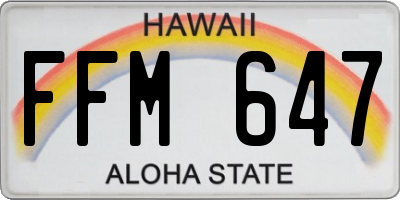 HI license plate FFM647