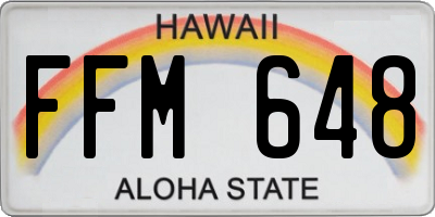 HI license plate FFM648