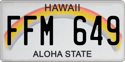 HI license plate FFM649