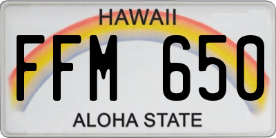 HI license plate FFM650