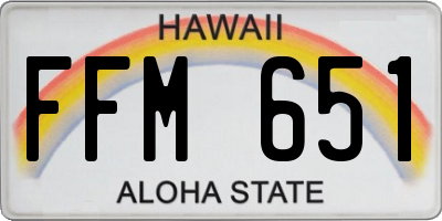 HI license plate FFM651