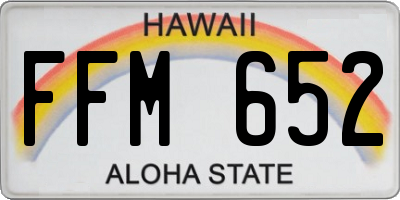 HI license plate FFM652