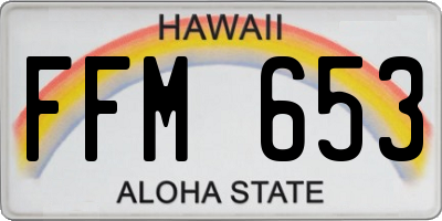 HI license plate FFM653
