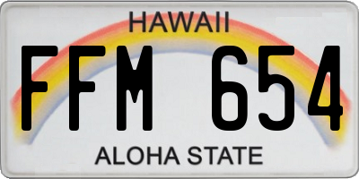 HI license plate FFM654