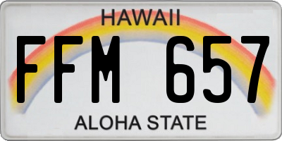 HI license plate FFM657