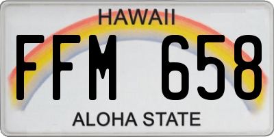HI license plate FFM658