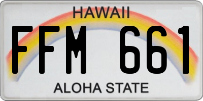 HI license plate FFM661