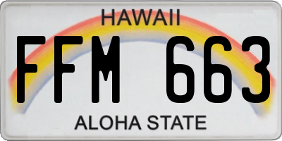 HI license plate FFM663