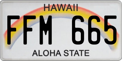 HI license plate FFM665