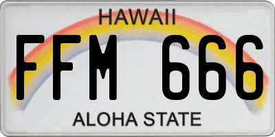 HI license plate FFM666