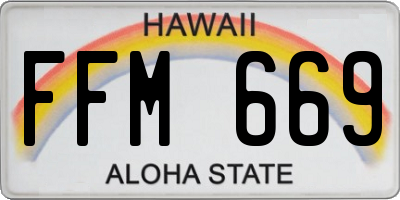 HI license plate FFM669