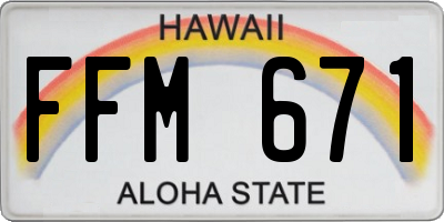 HI license plate FFM671