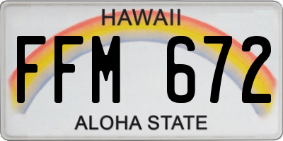 HI license plate FFM672