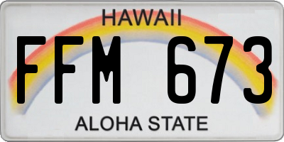 HI license plate FFM673