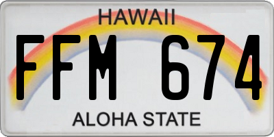 HI license plate FFM674