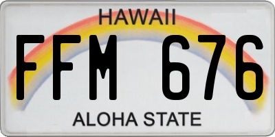 HI license plate FFM676