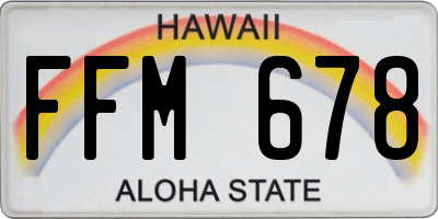 HI license plate FFM678