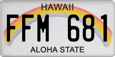 HI license plate FFM681