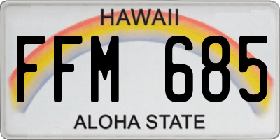 HI license plate FFM685