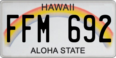 HI license plate FFM692