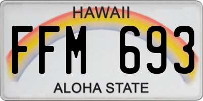 HI license plate FFM693